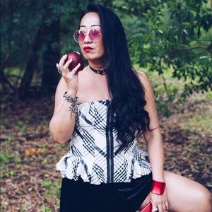 LAMB B&W Plaid Bustier